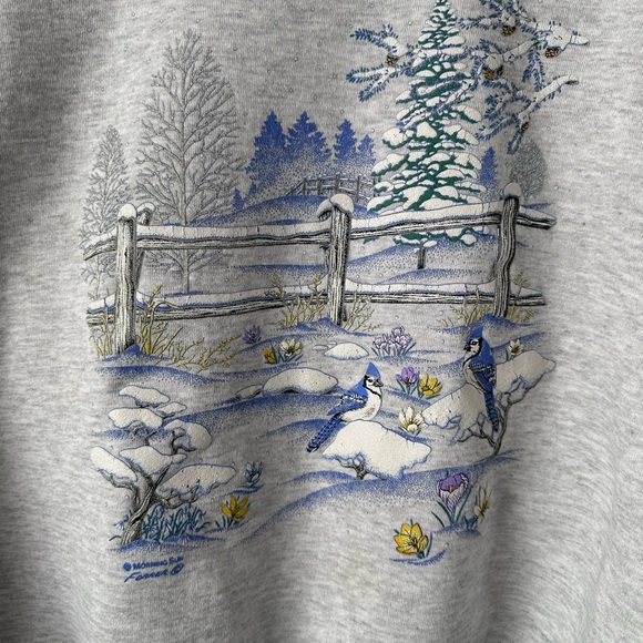Vintage Women’s Sweatshirt - Winter Cottagecore 90’s Sweatshirt - Picture 4 of 7